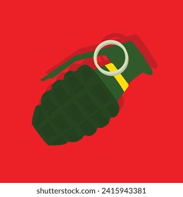 Hand grenade flat style isolated on white. weapon object concept vector for your design work, presentation, website or others.