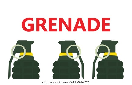 Hand grenade flat style isolated on white. weapon object concept vector for your design work, presentation, website or others.