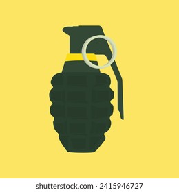 Hand grenade flat style isolated on white. weapon object concept vector for your design work, presentation, website or others.