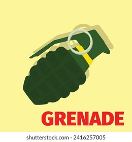 Hand grenade flat style isolated on white. weapon object concept vector for your design work, presentation, website or others.