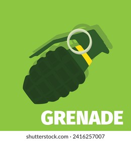 Hand grenade flat style isolated on white. weapon object concept vector for your design work, presentation, website or others.