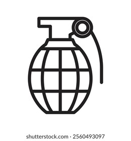Hand grenade icon Black and white logo