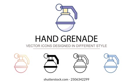 Hand Grenade icon design with white background stock illustration