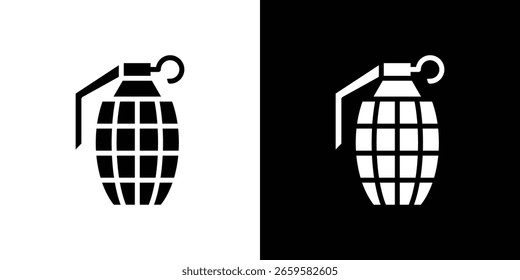 Handgranatensymbol in flachschwarz massivem Vektorsatz