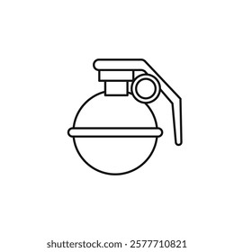 Hand grenade icon Flat simple outline