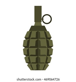 Hand grenade icon in flat style on a white background
