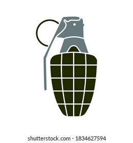 icono de granada de mano. Icono de la granada de fragmentación. ilustración vectorial