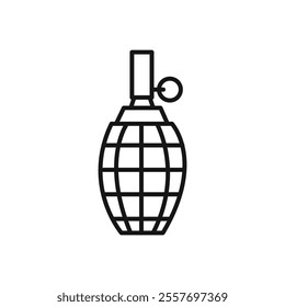 Hand grenade icon Isolated flat vector in outline