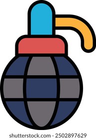 ein Handgranatensymbol im Linienstil