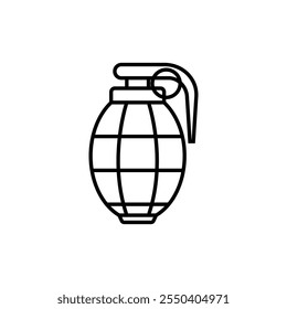 Ícone de granada de mão logotipo linear isolado