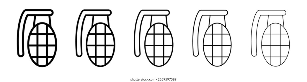 Hand grenade icon or logo illustration outline black style