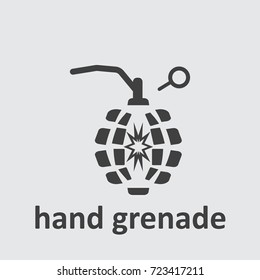 hand grenade icon on the grey background.