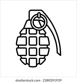 Hand-Granate-Symbol auf hellem Hintergrund. Ammo-Symbol. Soldat, Krieg, Waffe, Schlacht, Feind. Vektorgrafik auf weißem Hintergrund