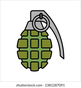 Hand grenade icon on light background. Ammo symbol. Soldier, war, weapon, battle, enemy. vector illustration on white background