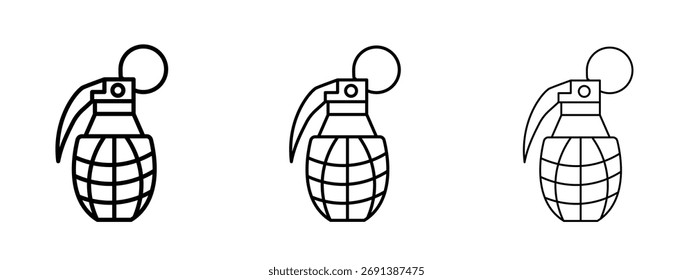 Handgranatensymbol im Konturstrichstil.
