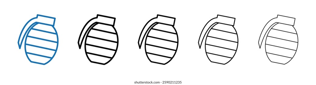 Hand grenade icon Outline vector logo for web ui