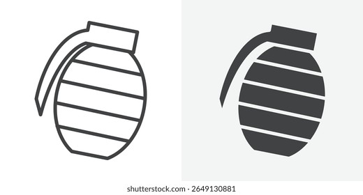 Icono de granada de mano Contorno de signo de Vector