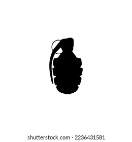Icono de la granada de mano. Estilo simple sin símbolo de fondo de afiche de guerra. Elemento de diseño del logotipo de la marca de granadas de mano. Impresión de camisetas con granadas de mano. vector para pegatina.