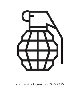 Icono de granada de mano Simple contorno delgado