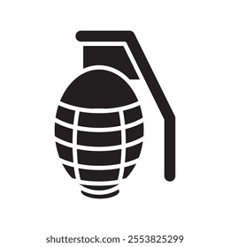 Hand grenade icon Thin line flat illustration