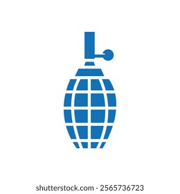 Hand grenade icon Thin line illustration set