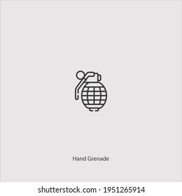 vector de icono de granada de mano aislado en fondo blanco