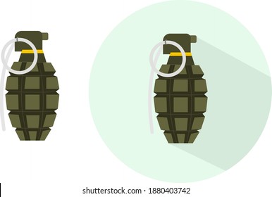 Granada de mano, ilustración, vector sobre fondo blanco.