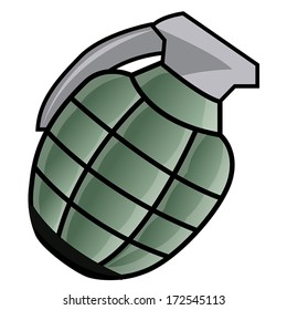 Hand grenade isolated illustration on white background