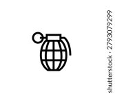 Hand Grenade Line Art Icon 