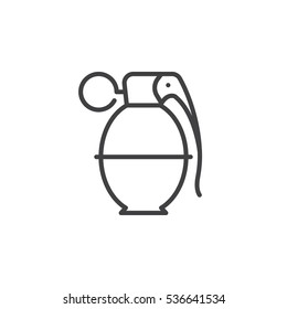 Hand grenade line icon, outline vector sign, linear pictogram isolated on white. Symbol, logo illustration