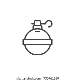 Hand grenade line icon, outline vector sign, linear style pictogram isolated on white. Symbol, logo illustration. Editable stroke