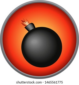 Hand grenade logo, with red circle - fire