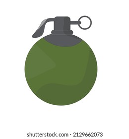Una granada de mano con clavija en tacto - Ilustración de arma, vector 