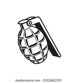 Hand grenade silhouette vector illustration design on white background.