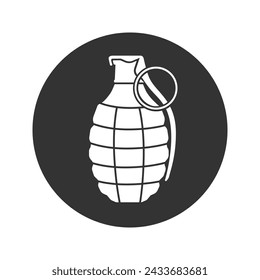 Icono de vector de granada de mano en estilo plano moderno