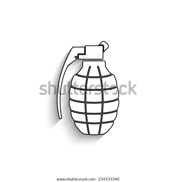 Hand Grenade Vector Icon Shadow Stock Vector (Royalty Free) 234333340