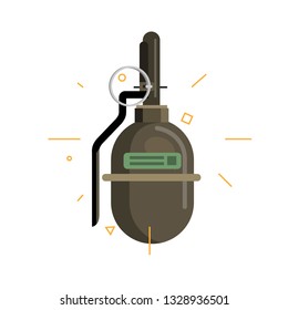 Hand grenade. Vector illustration.