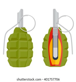 hand grenade vector illustration  isolated on a white background