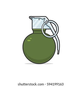 Hand grenade vector illustration isolated on white