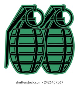 Ilustración aislada de vector de granada de mano. 