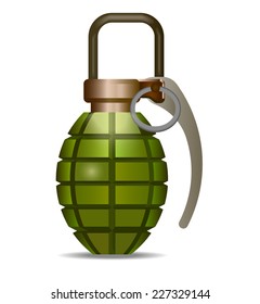 hand grenade weapon isolated on white background - vector illustration, you can simply change color