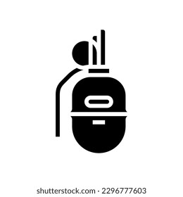 handgranate Waffenkriegsglyph-Symbol Vektorgrafik. Handgranate Waffenkriegszeichen. einzelne Symbolillustration