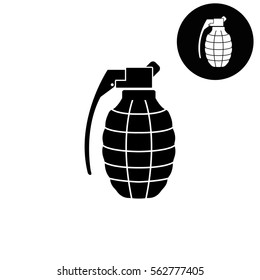 hand grenade  - white vector icon