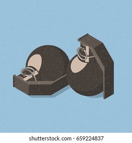 Hand grenades. Isometric vector illustration