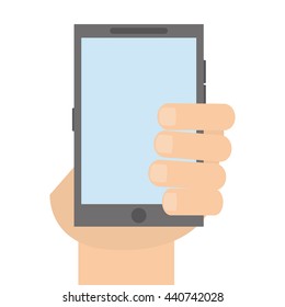 hand with grey cellphone