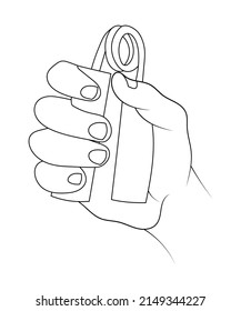 Hand Grip Arm Muscle Trainer Sketch Illustration.