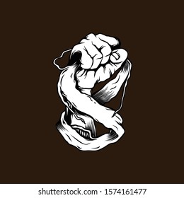 hand grip with a cloth