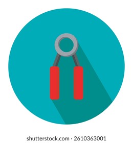 Hand grip flat icon vector illustration. Fitness colour item symbol, body building design element, gripping symbol design illustration. 