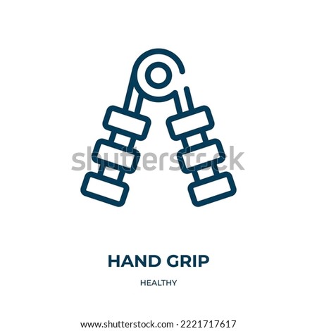 Hand grip icon. Linear vector illustration from healthy collection. Outline hand grip icon vector. Thin line symbol for use on web and mobile apps, logo, print media.