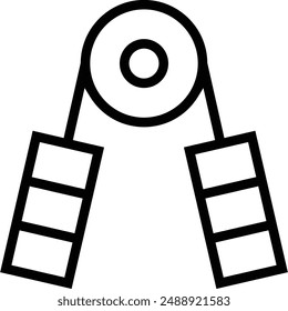 Handgriff-Symbol. Dünnes lineares Design isoliert auf weißem Hintergrund